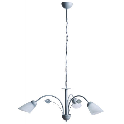 Φωτιστικό Πολύφωτο 3φ Μέταλλο Ασημί/Γυαλί Ε14