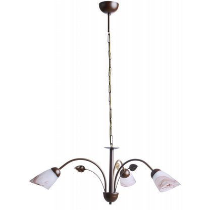 Φωτιστικό Πολύφωτο 3φ Μέταλλο Καφέ/Γυαλί Ε14