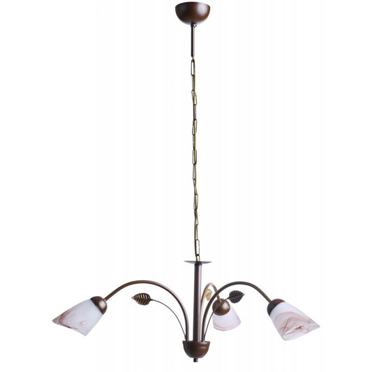 Φωτιστικό Πολύφωτο 3φ Μέταλλο Καφέ/Γυαλί Ε14