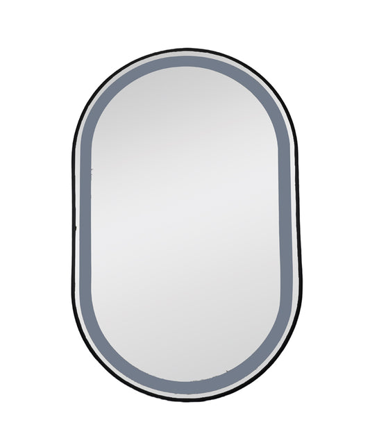 MIC-10 ΚΑΘΡΕΠΤΗΣ ΜΑΥΡΟΣ ΟΒΑΛ LED ΦΩΤΙΣΜΟΣ TOUCH 55x90εκ