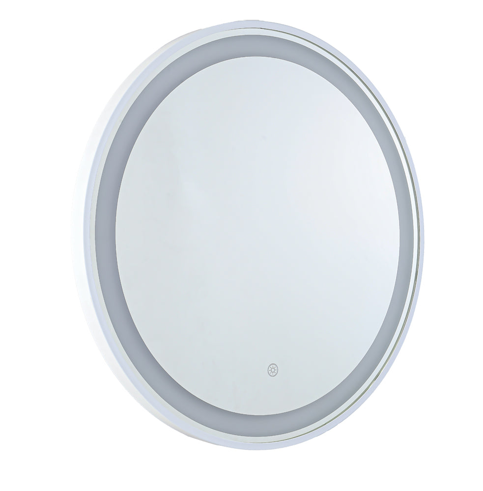 MIC-07 ΚΑΘΡΕΠΤΗΣ WH ΣΤΡΟΓΓΥΛΟΣ ΛΕΥΚΗ ΚΟΡΝΙΖΑ LED ΦΩΤΙΣΜΟ TOUCH Φ60εκ