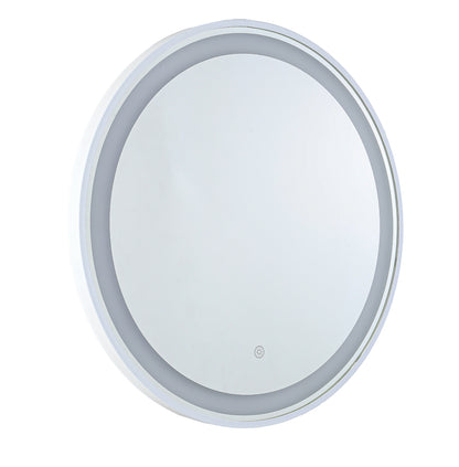 MIC-07 ΚΑΘΡΕΠΤΗΣ WH ΣΤΡΟΓΓΥΛΟΣ ΛΕΥΚΗ ΚΟΡΝΙΖΑ LED ΦΩΤΙΣΜΟ TOUCH Φ60εκ