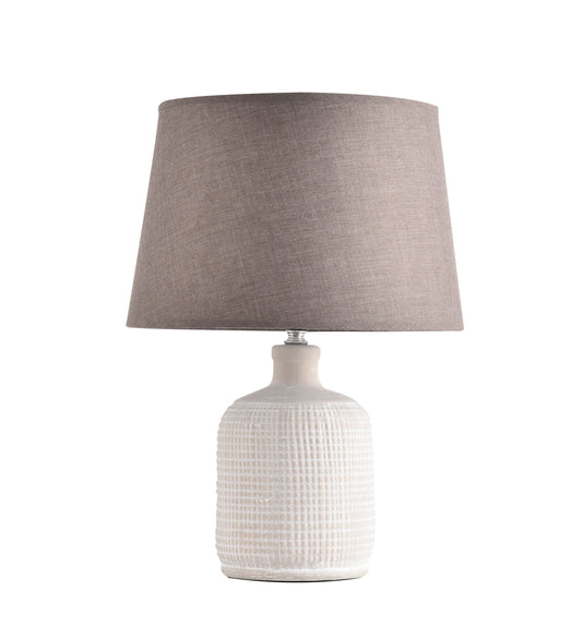 TLC 6354 ΕΠΙΤΡΑΠΕΖΙΑ ΛΑΜΠΑ ΚΕΡΑΜΙΚΗ ΒΑΣΗ ΑΝΑΓΛΥΦΗ ΜΕ ΑΜΠΑΖΟΥΡ ΓΚΡΙ 1xΕ27 Φ35x44