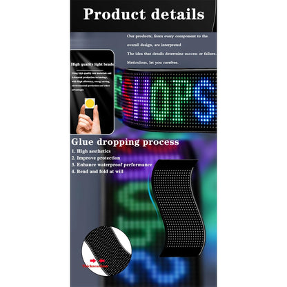 MATRIX GLB-106-0001 Εύκαμπτη Κυλιόμενη Ψηφιακή Επιγραφή P4 32x16 Pixel LED 10W DC 5V 2A με USB 2.0 Αδιάβροχο IP65 Πολύχρωμο RGB - Bluetooth Control μέσω iPIXEL APP - Μ17.3 x Π0.2 x Υ7