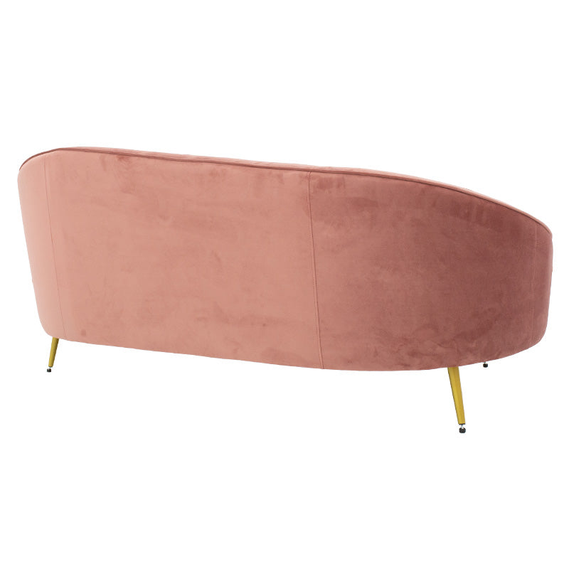 Καναπές 3θέσιος Amora Βελούδο Σάπιο Μήλο-Χρυσό 180x81x77