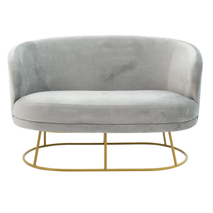 Καναπές 2θέσιος Rony Βελούδο Γκρι-Χρυσό 132x82x83