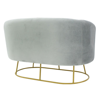 Καναπές 2θέσιος Rony Βελούδο Γκρι-Χρυσό 132x82x83