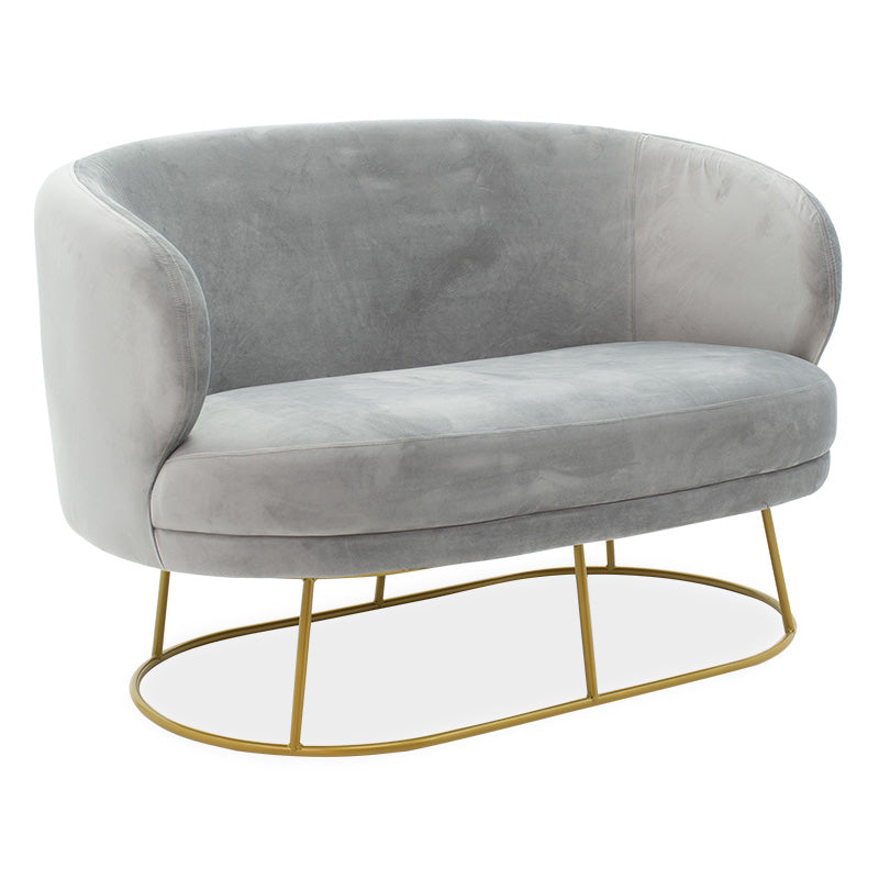 Καναπές 2θέσιος Rony Βελούδο Γκρι-Χρυσό 132x82x83