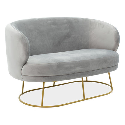 Καναπές 2θέσιος Rony Βελούδο Γκρι-Χρυσό 132x82x83