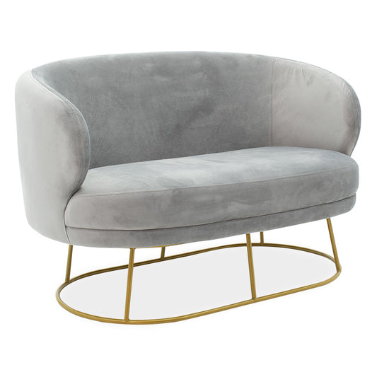 Καναπές 2θέσιος Rony Βελούδο Γκρι-Χρυσό 132x82x83