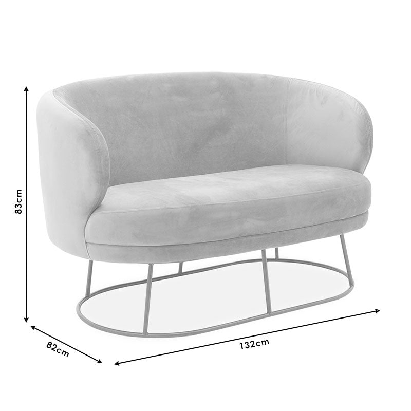 Καναπές 3θέσιος Amora Βελούδο Γκρι-Χρυσό 180x81x77