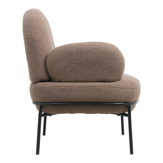 Πολυθρόνα Jaycob Μπουκλέ Καφέ Ταμπά-Πόδι Μαύρο Μέταλλο 74x71x83