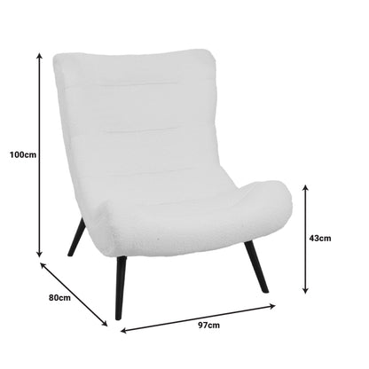 Πολυθρόνα-Μπερζέρα Silla Μπουκλέ Ύφασμα σε Μπεζ Απόχρωση 97x80x100