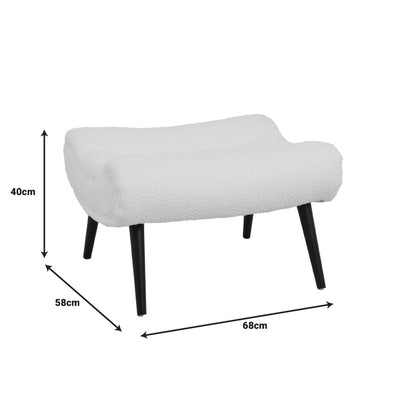 Σκαμπό - Υποπόδιο Silla Μπουκλέ Ύφασμα σε Σάπιο Μήλο Απόχρωση 68x58x40