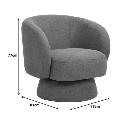 Πολυθρόνα Περιστρεφόμενη Kreslo Ύφασμα σε Χακί Απόχρωση 78x81x77