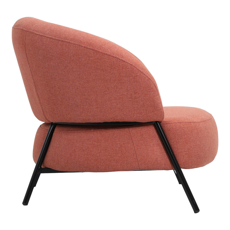 Πολυθρόνα Jennie Ύφασμα σε Κεραμιδί Απόχρωση με Μαύρα Μεταλλικά Πόδια 84x84x71,5