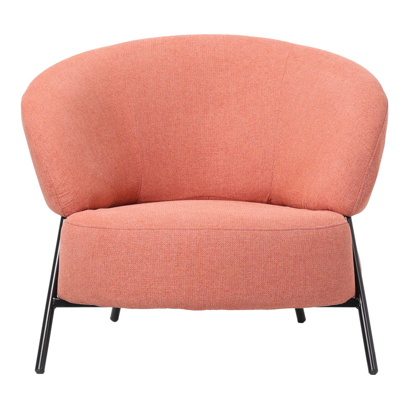 Πολυθρόνα Jennie Ύφασμα σε Κεραμιδί Απόχρωση με Μαύρα Μεταλλικά Πόδια 84x84x71,5