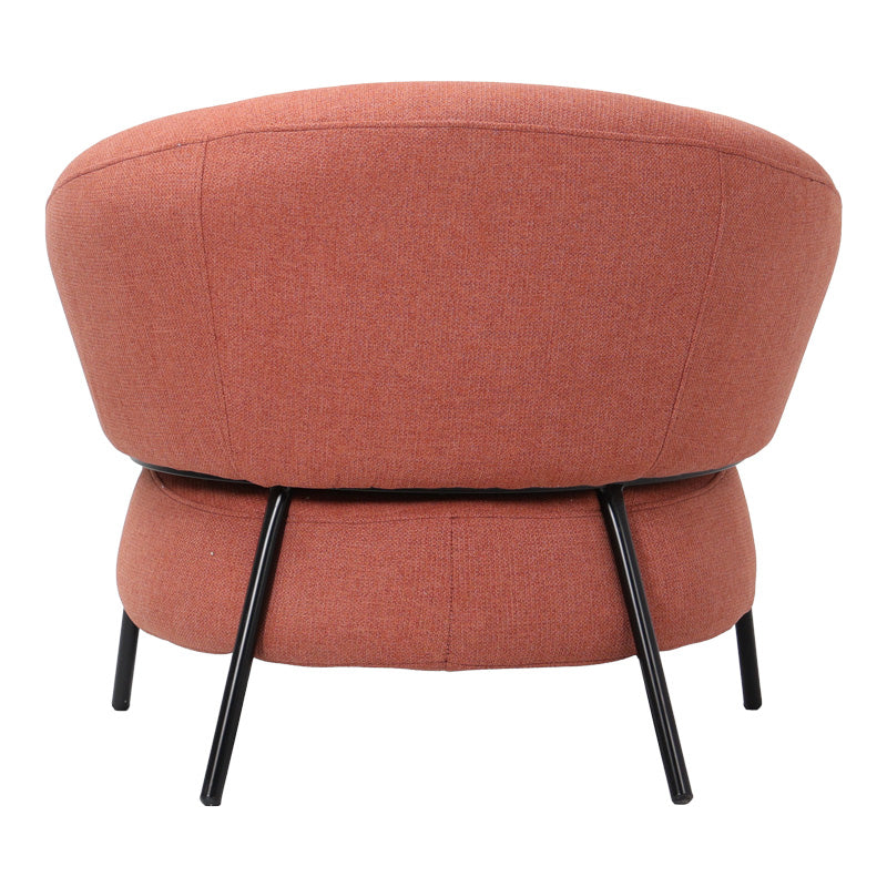 Πολυθρόνα Jennie Ύφασμα σε Κεραμιδί Απόχρωση με Μαύρα Μεταλλικά Πόδια 84x84x71,5