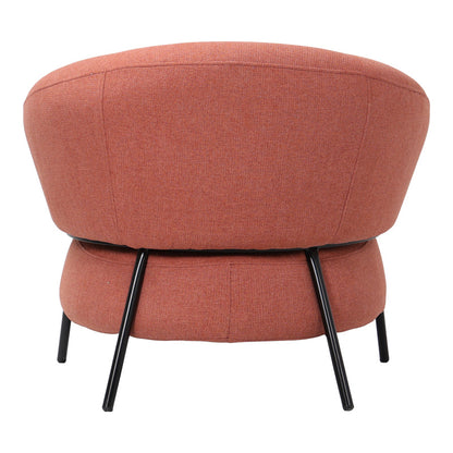 Πολυθρόνα Jennie Ύφασμα σε Κεραμιδί Απόχρωση με Μαύρα Μεταλλικά Πόδια 84x84x71,5