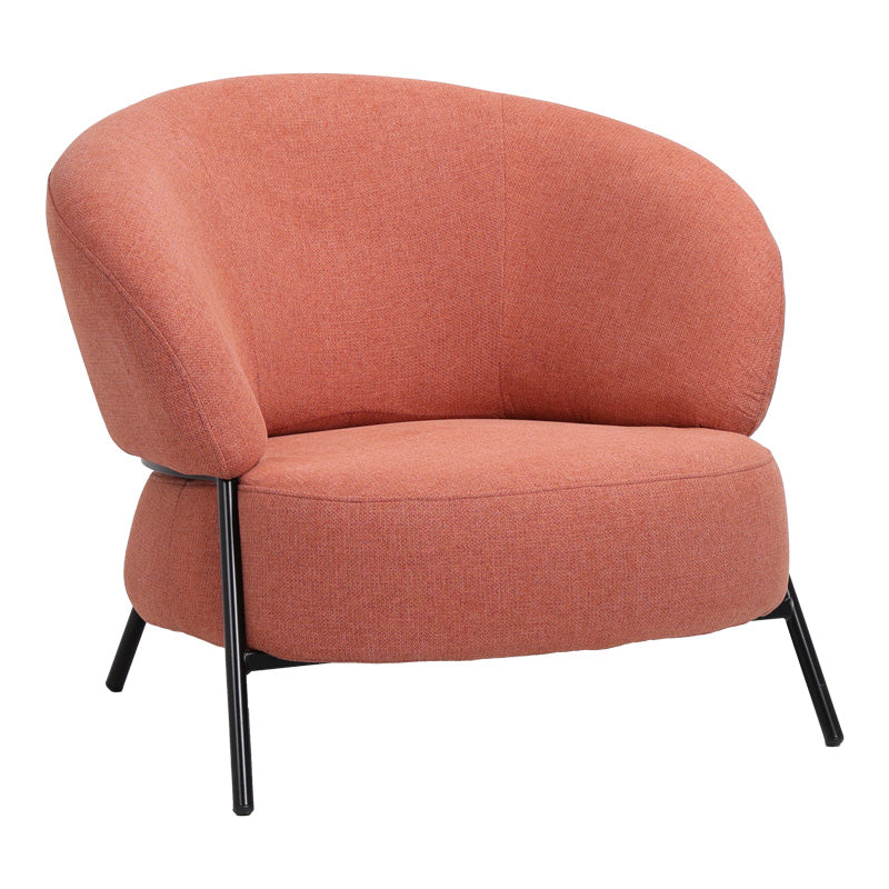 Πολυθρόνα Jennie Ύφασμα σε Κεραμιδί Απόχρωση με Μαύρα Μεταλλικά Πόδια 84x84x71,5