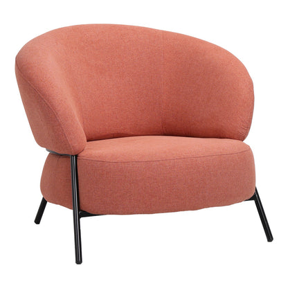 Πολυθρόνα Jennie Ύφασμα σε Κεραμιδί Απόχρωση με Μαύρα Μεταλλικά Πόδια 84x84x71,5