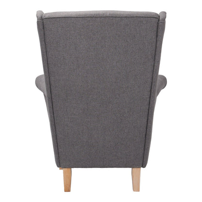 Πολυθρόνα - Μπερζέρα Malei Ύφασμα σε Γκρι Απόχρωση - Ξύλινα Πόδια 85x93x100