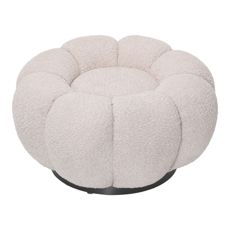 Σκαμπό Nester Μπουκλέ Ύφασμα σε Μπεζ Απόχρωση Φ60x31