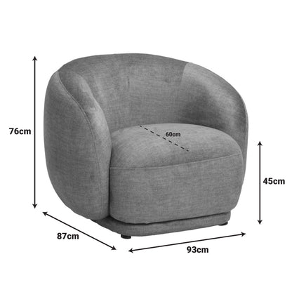 Πολυθρόνα Freya Ύφασμα σε Λαδί Απόχρωση 93x87x76