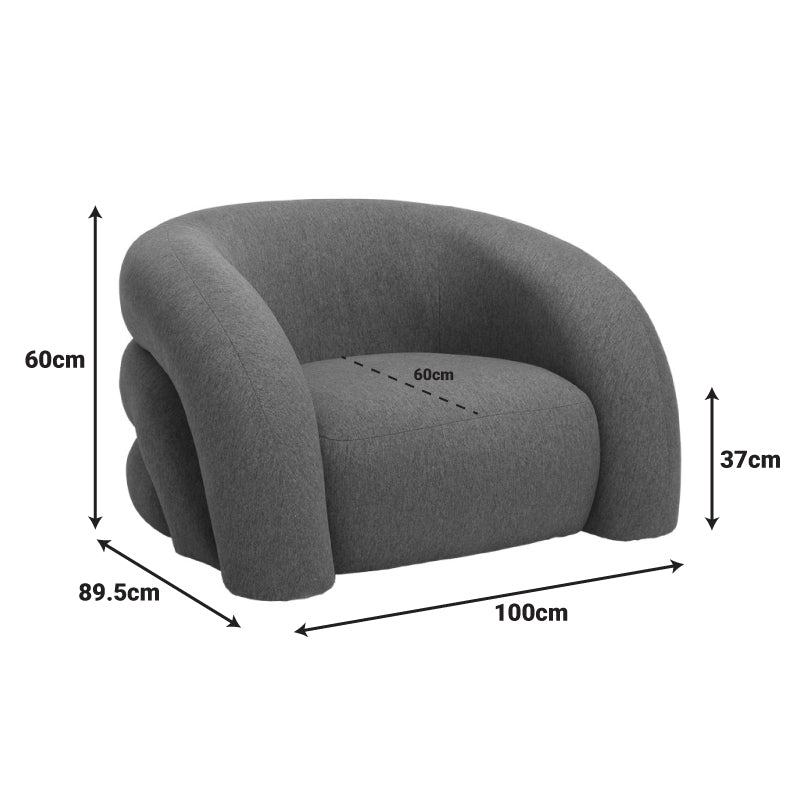 Πολυθρόνα Lexy Ύφασμα σε Κεραμιδί Απόχρωση 100x89.5x60