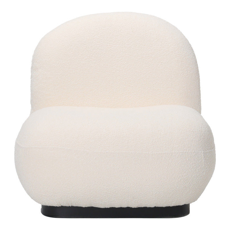 Πολυθρόνα Rosalie Μπουκλέ Ύφασμα σε Κρεμ Απόχρωση με Μαύρη Βάση 85x82x77