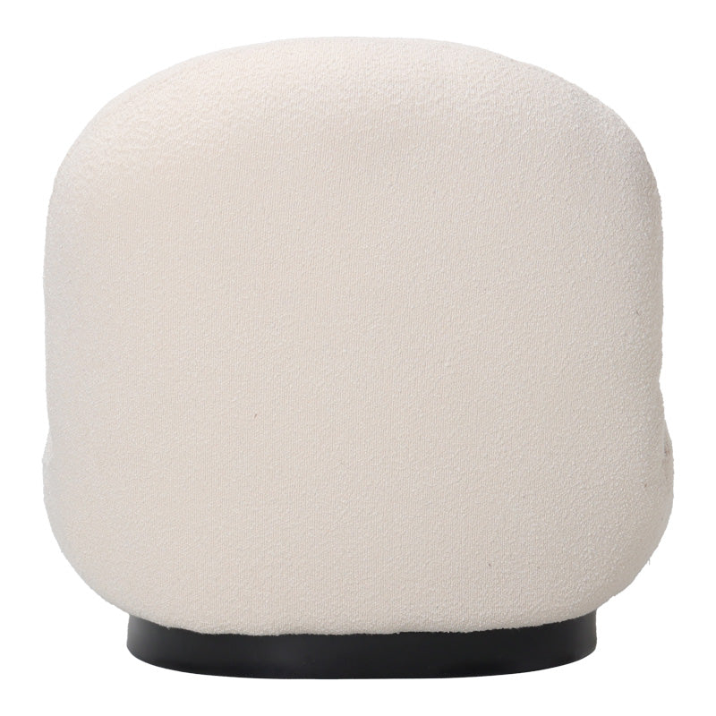 Πολυθρόνα Rosalie Μπουκλέ Ύφασμα σε Κρεμ Απόχρωση με Μαύρη Βάση 85x82x77