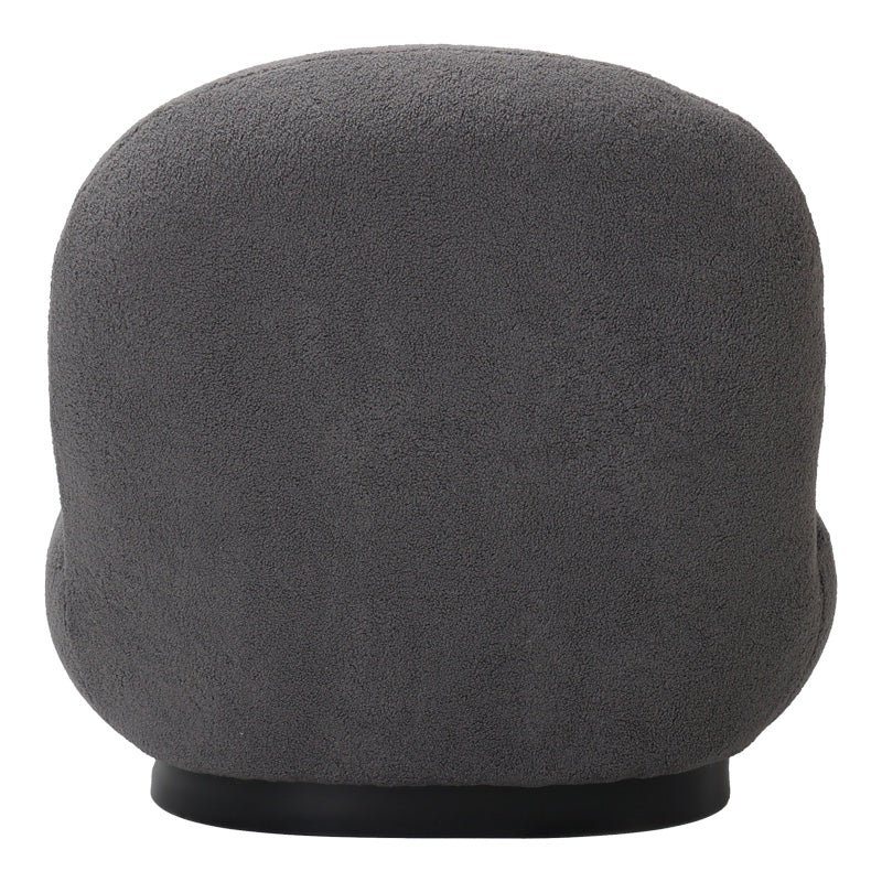 Πολυθρόνα Rosalie Μπουκλέ Ύφασμα σε Ανθρακί Απόχρωση με Μαύρη Βάση 85x82x77