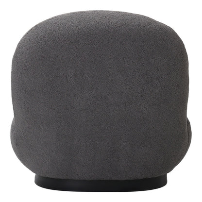 Πολυθρόνα Rosalie Μπουκλέ Ύφασμα σε Ανθρακί Απόχρωση με Μαύρη Βάση 85x82x77