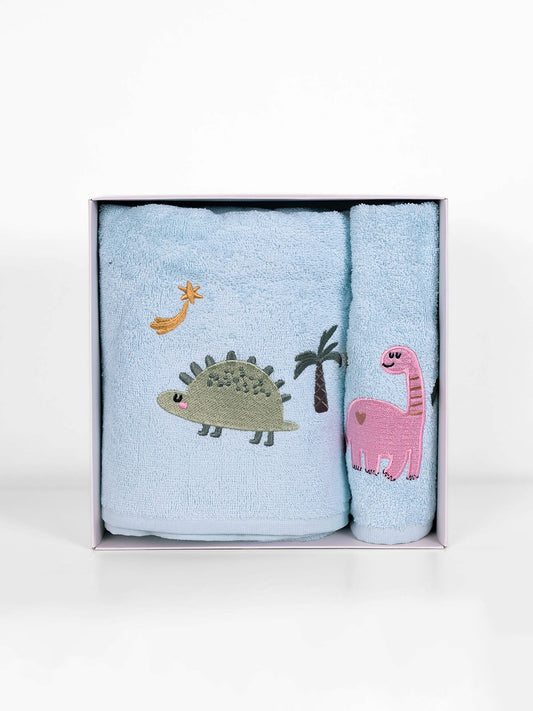 Fluffy Κεντητή Πετσέτα Light Blue 2 Τμχ.