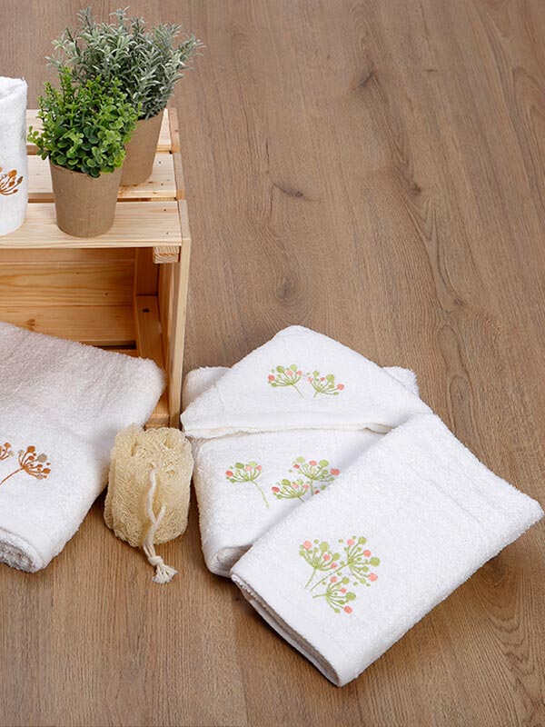 Σετ Πετσέτες Κεντητές 24 White