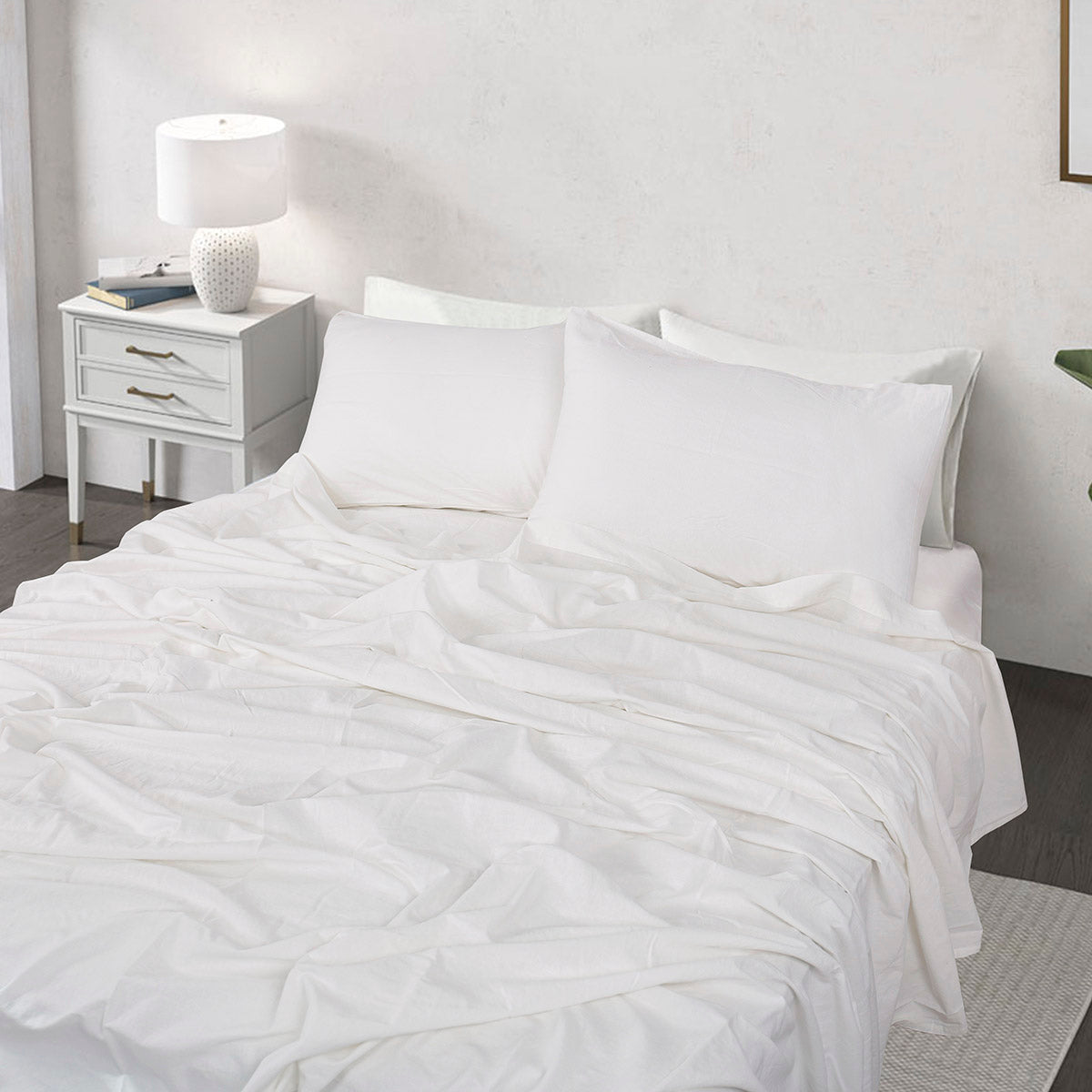 Σετ Σεντόνια Υπέρδιπλα Hilton Art 11151 240x280εκ Λευκό