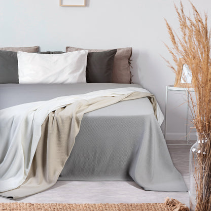 Κουβέρτα Μονή Vivid Matelasse Art 11171 170x270εκ Λευκό