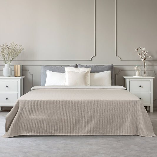 Κουβέρτα Μονή Stripe Ζακάρ Art 11172 170x270εκ Άμμου