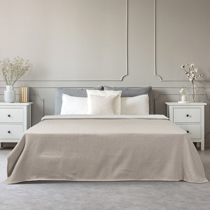 Κουβέρτα Υπέρδιπλη Stripe Ζακάρ Art 11172 230x270εκ Άμμου