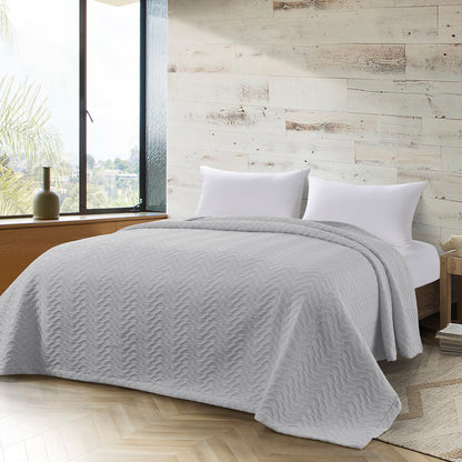 Κουβέρτα Ζακάρ King Size Action Art 11174 260x270εκ Γκρι