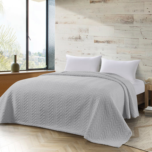 Κουβέρτα Ζακάρ King Size Action Art 11174 260x270εκ Γκρι