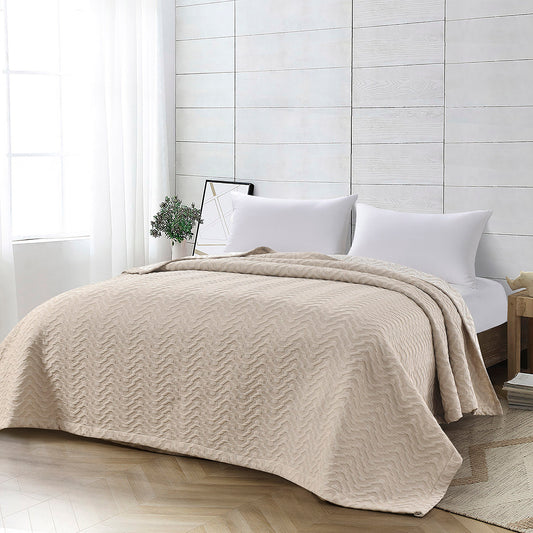 Κουβέρτα Ζακάρ King Size Action Art 11174 260x270εκ Άμμου