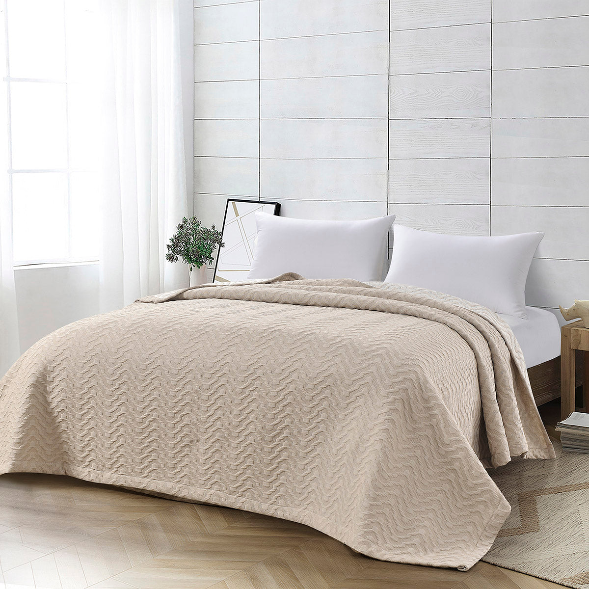 Κουβέρτα Ζακάρ Μονή Action Art 11174 170x270εκ Άμμου