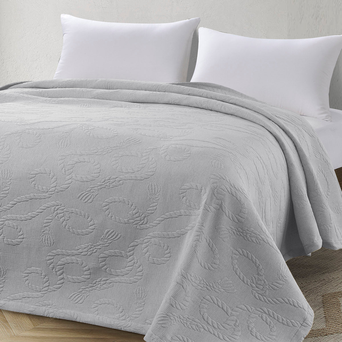 Κουβέρτα Ζακάρ King Size Frame Art 11176 260x270εκ Γκρι