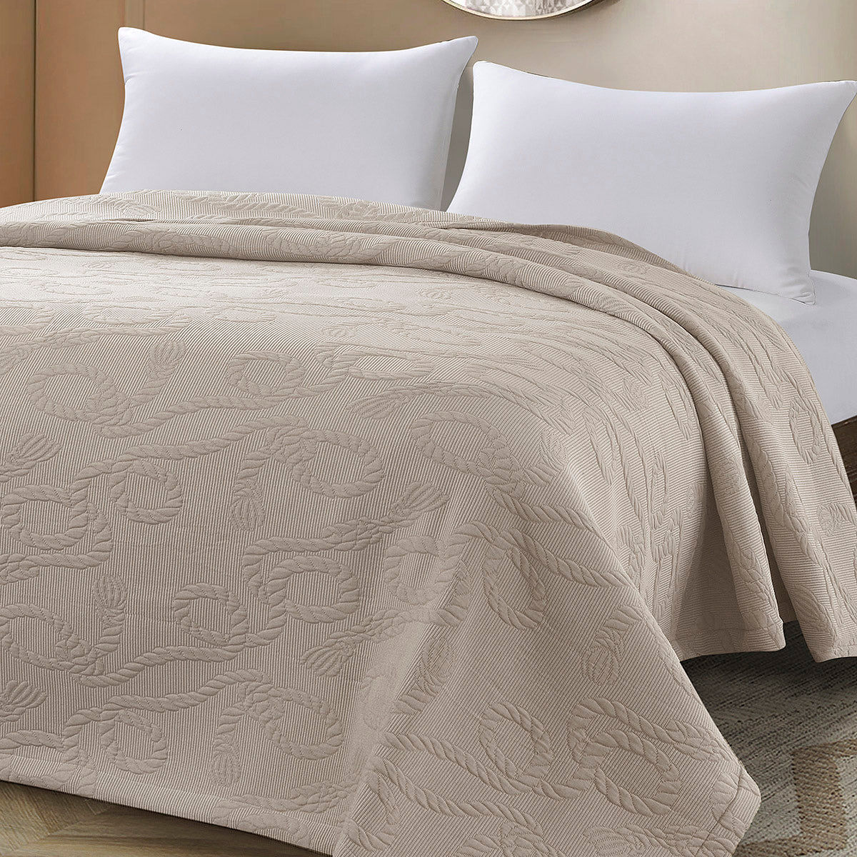 Κουβέρτα Ζακάρ Υπέρδιπλη Frame Art 11176 230x270εκ Άμμου