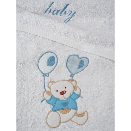Σετ Πετσέτες Κεντητές Balloon 05 White/Blue
