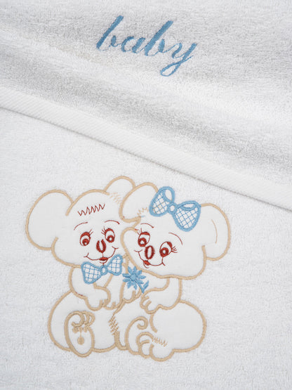 Σετ Πετσέτες Κεντητές Couple 06 White/Blue