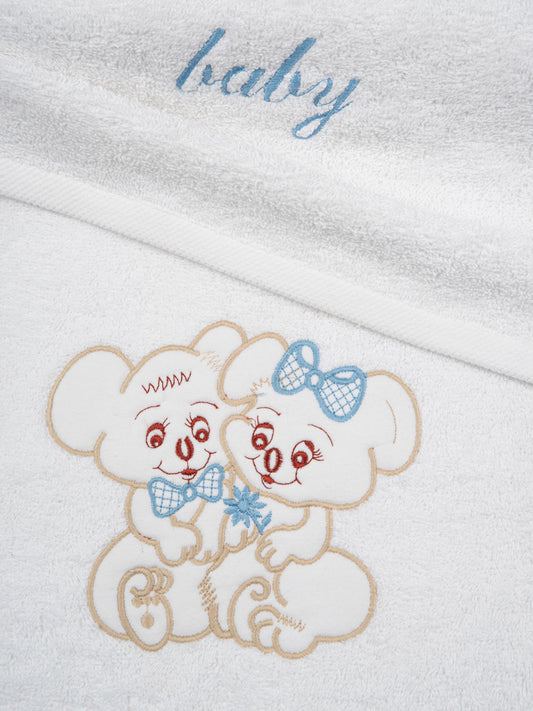 Σετ Πετσέτες Κεντητές Couple 06 White/Blue