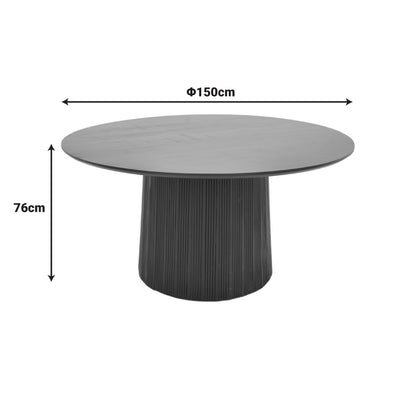 Τραπέζι Canicule Μασίφ Ξύλο Ακακίας σε Μαύρη Απόχρωση Φ150x75