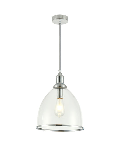 PDC 1491 CR 1/Φ ΔΙΑΦΑΝΗ ΓΥΑΛΙΝΗ ΚΑΜΠΑΝΑ ΜΕ ΜΠΟΡΝΤΟΥΡΑ ΑΣΗΜΙ 1xΕ27 Φ28x(35-120)